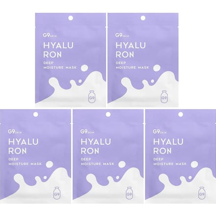 G9skin, hyaluron, deep moisture beauty mask, milk, 5 sheets, 22ml (0.74fl oz) per sheet white