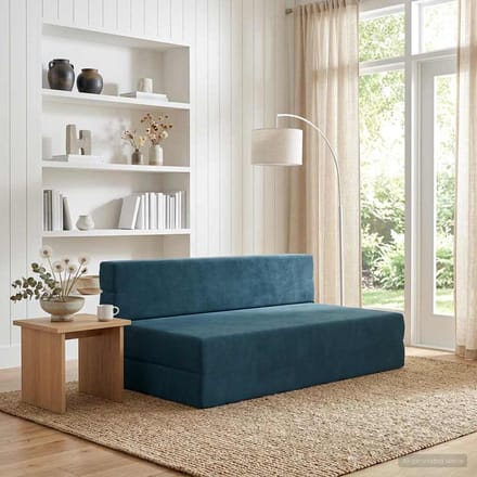 vidaXL - Vouwbare - Sofa - Bed - Blauw - 152 - x - 86,5 - x - 60 - cm - Stof