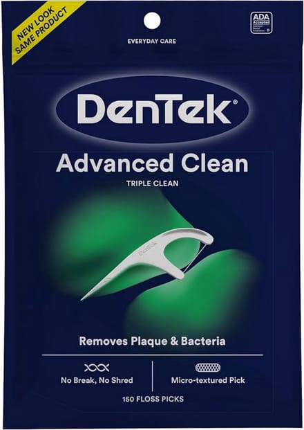 DenTek Tandzijde met Handvat - Tandzijde Flosser - Fluoride, 150 Stuks