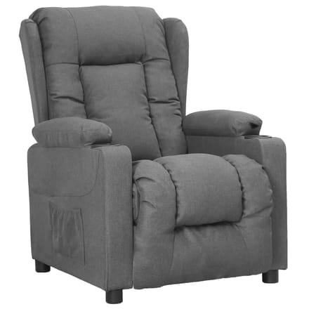 vidaXL - Fauteuil - verstelbaar - stof - lichtgrijs