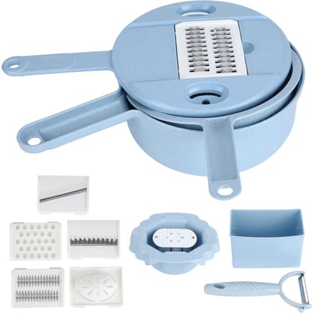 Voedselversnipperaar Hakker Multifunctioneel Handmatig Groente Aardappel Rasp Keukengerei Blauw white