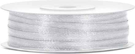 Hobbygroep satijnlint zilver 3 mm 50 m cadeau lint.