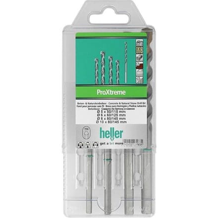 Heller Tools ProXtreme 28263 5 Carbide Beton-spiraalboren set 4-delig 5 mm, 6 mm, 8 mm, 10 mm Driehoekschacht 1 set(s)
