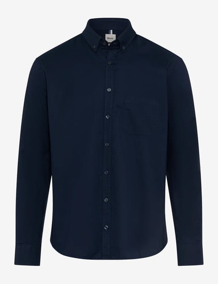 Brax Heren Overhemd  Style DANIEL night blue, donkerblauw, maat M