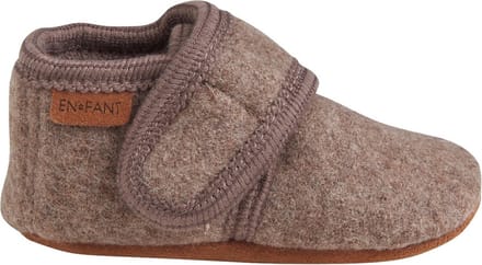 Enfant baby wollen slofjes walnut bruin 100% wol gebreid 19