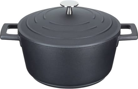 Masterclass Lichte Braadpan Met Deksel - Gegoten Aluminium Zwart 2,5 Liter / 20 cm