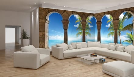 Fotobehang Vlies Natuur, Zee | Blauw | GROOT 832x254cm