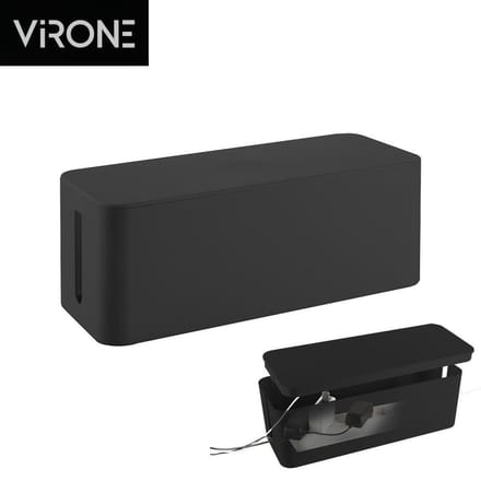 Virone kabelbox - kabelorganizer voor stekkerdozen - Opbergbox stekkerdoos - Zwart