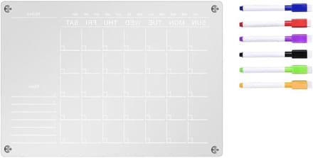 Magnetische Kalender - Acryl Planner - Dagelijks Plannen - Glad Schrijven - A4 Formaat - Transparant