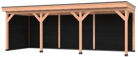 Douglas overkapping, 750 x 250, Met achterwand en zijwand, Westwood Comfort Basic
