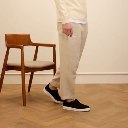Manfield - Heren - Zwarte suède loafers - Maat 42