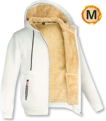 Livano Winterjas - Heren - Bont - Ritssluiting - Warm - Herfst/Winter - Wit M