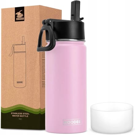 RVS Sport Bidon met Rietje - 470ml - Roze