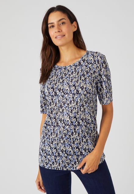 Damart - Top permanent geplooid - Dames - Blauw - M