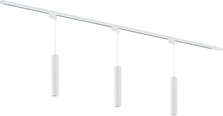 Qub Focus Railverlichting - Wit- 200 cm - I-Vorm - 3x Hanglampen - Dimbaar - Complete Set