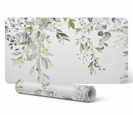 Antislip bureauonderlegger met delicaat bladmotief 90x45 cm