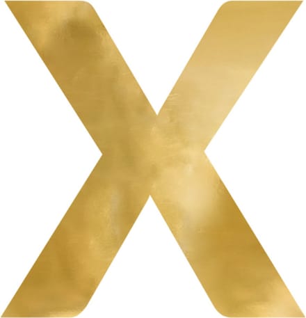 Partydeco - Spiegel Letter X Goud - 58 x 60 cm