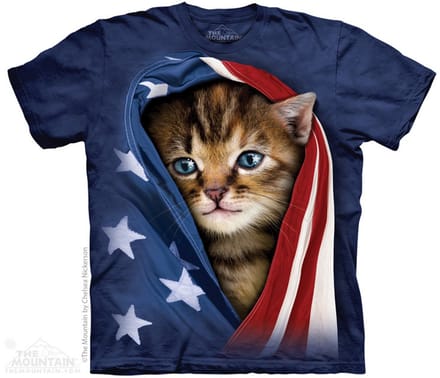 T-shirt Patriotic Kitten S