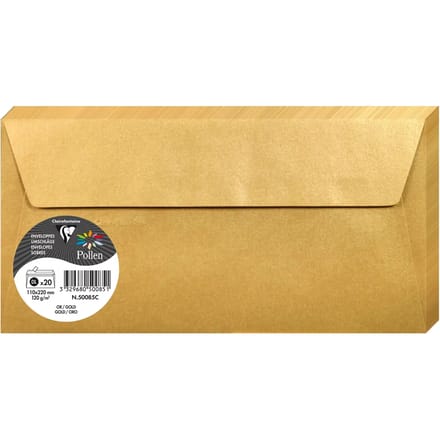 Clairefontaine Pollen enveloppen DL formaat, goud