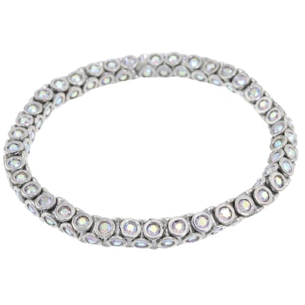 Behave - Elastische armband met kristal steentjes - feestelijk - 15,5 cm