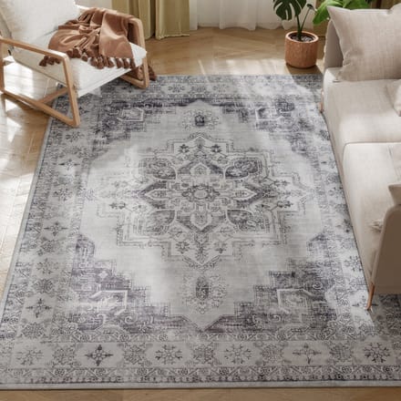 HOMCOM Vloerkleed-Flanel-230L x 160B x 1H cm-Grijs