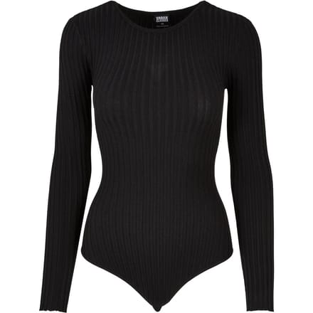 Urban Classics - Rib Knit Longsleeve Bodysuit - 4XL - Zwart
