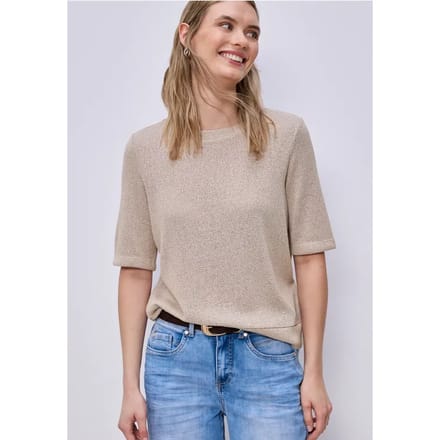 Shirt met een glitterlook