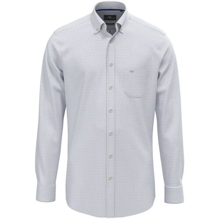 Fynch-Hatton Overhemd Fine Stripe Washed Oxford Harbor Blue / male
