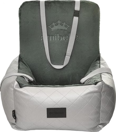 Bella Silver - Autostoel voor hond - 50x50cm - Wasbaar - Hondenmand Auto - Handgemaakt