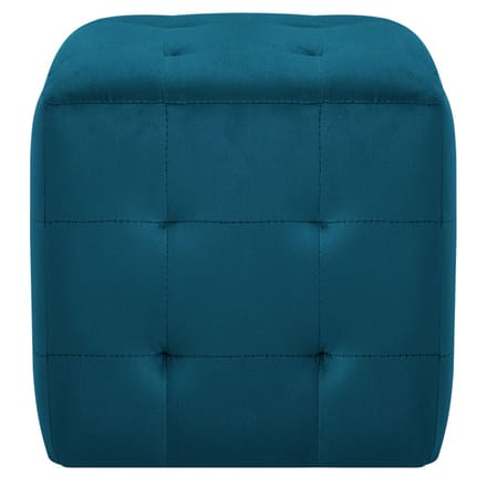 vidaXL - Poef - 2 - st - 30x30x30 - cm - fluweel - blauw
