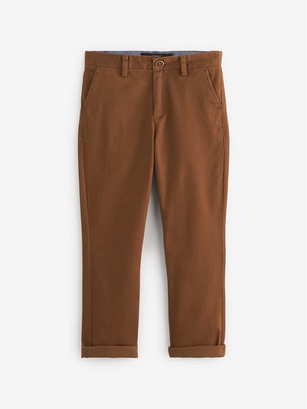 Next - Jongens - Stretch chinobroek met standaard pasvorm - Bruin