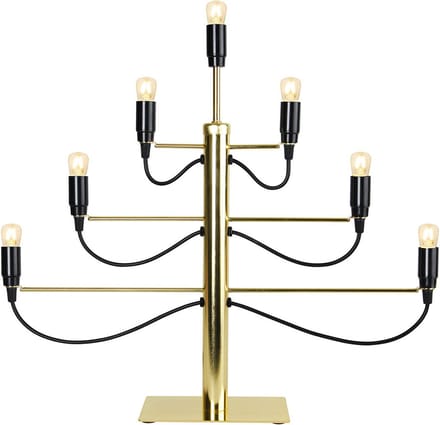 Star Trading piramidevormige kandelaar 'Milano', E14-fittingen, netvoeding, zwart, H 52 cm, B 60 cm