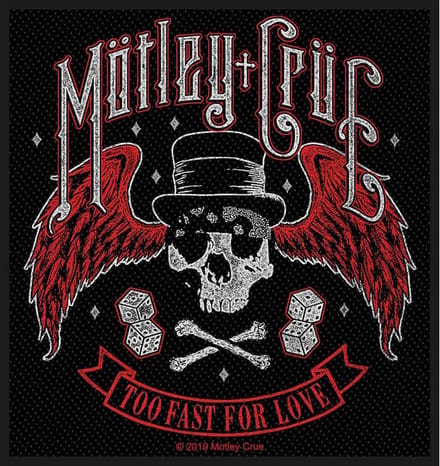 Mötley Crüe Too Fast For Love Patch zwart-rood-wit Polyester Unisex - Band merch, Bands