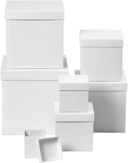 Creativ Company Vierkante Dozen Set 7 Stuks h: 7.5-23 cm
