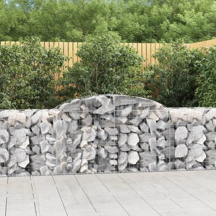 vidaXL - Schanskorven - 11 - st - gewelfd - 300x50x80/100 - cm - ijzer