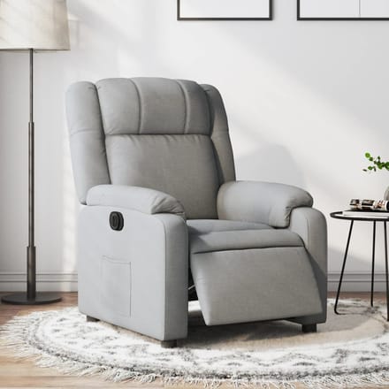 vidaXL - Fauteuil - elektrisch - verstelbaar - stof - lichtgrijs