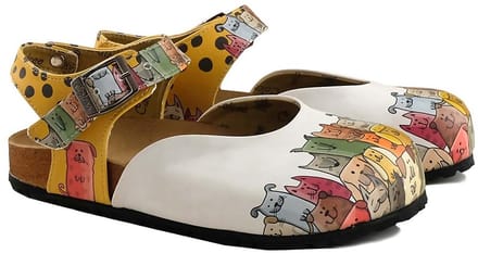 GOBY Clogs met Group Of Dogs Ontwerp – Handgemaakt – Hoge Kwaliteit – Maat 36