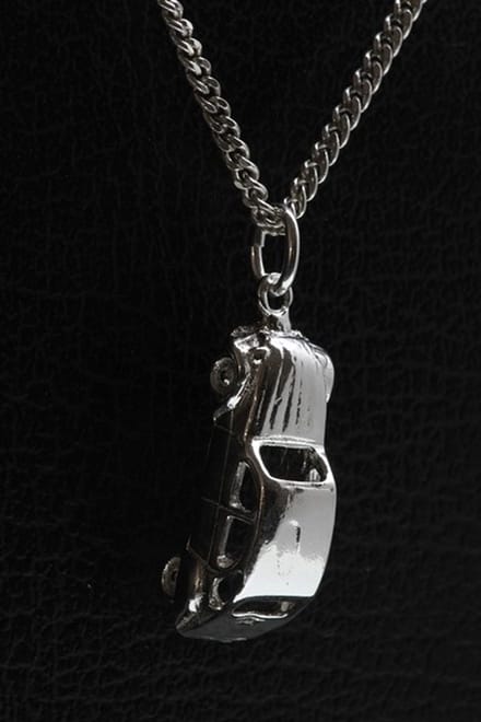 Zilveren Citroën 2CV Lelijk eend 3D ketting hanger
