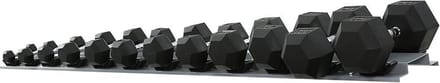 ForzaFit Dumbbell set hexagon - zwart rubber – 12 stuks - 143 kg