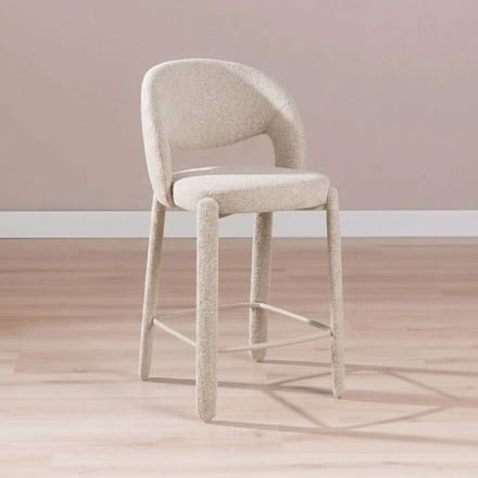 Bronx71® Barkruk June bouclé taupe 70 cm - barstoel