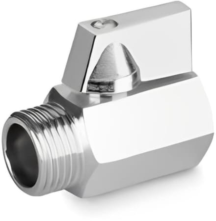 Mini Kogelkraan Messing Verchroomd 3/8 AG x IG