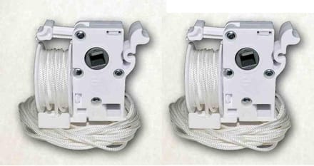 2x Wit Kantelmechanisme voor Horizontale Raambekleding (50mm Lamellen)