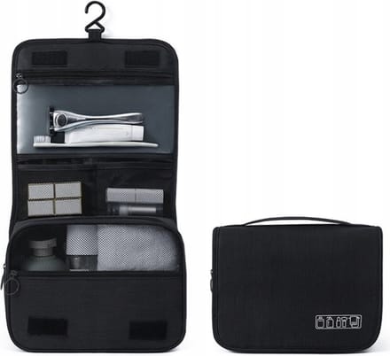 Travel - Toilettas/Cosmeticatas - Unisex - Ophangbaar - Zwart