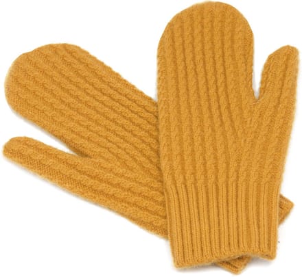 Okergele wanten dames - basic gebreide wanten - donkergeel - dames handschoenen - acryl - STUDIO Ivana