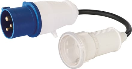 PowerMaster 16 A CEE 240 V stekker naar 16 A Schuko adapterkabel 240 V, 3-polig