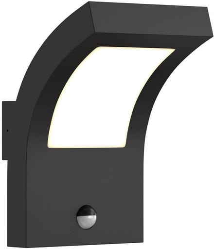 Moderne Zwarte LED Buitenwandlamp met Bewegingssensor - Aluminium