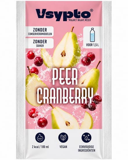 VSYPTO Peer & Cranberry - Water aromapoeder, 9g - 5 stuks