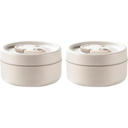 2 stuks Thermische Bento Lunchbox Set Draagbare Geïsoleerde Lunchcontainers met Thermische Tas voor School white