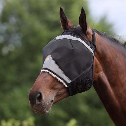 Shires Vliegenmasker zonder oren-Jet-Black-Pony