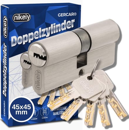 Cilinderslot 90 mm - dubbel cilinderslot van messing - incl. 5 sleutels - veilig en robuust - m-winkel